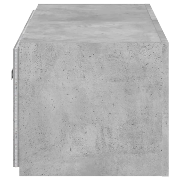 vidaXL TV-seinäkaappi LED-valoilla betoninharmaa 80x35x31 cm