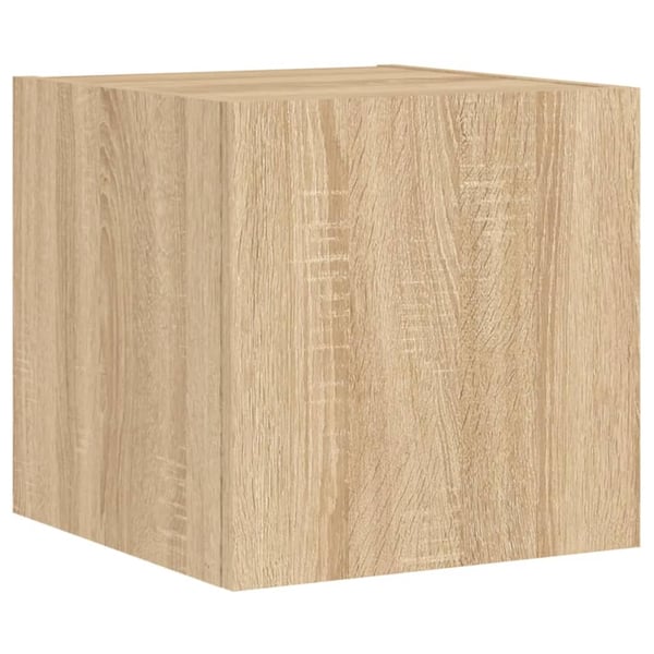 vidaXL væghængt tv-bord med LED-lys 30,5x35x30 cm sonoma-eg