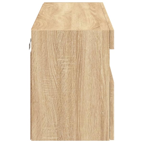 vidaXL væghængt tv-bord med LED-lys 100x30x40 cm sonoma-eg