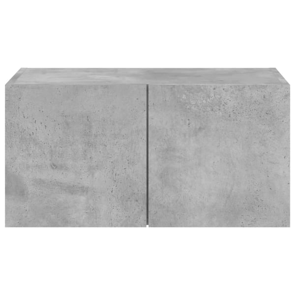 vidaXL Vegghengt TV-benk med LED-lys betonggrå 60x35x31 cm