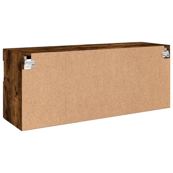 vidaXL Vegghengt TV-benk med LED røkt eik 100x30x40 cm