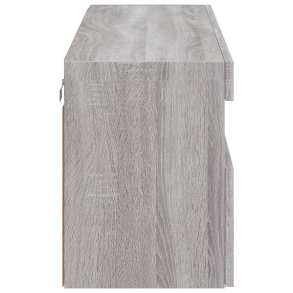 vidaXL Vegghengt TV-benk med LED grå sonoma 100x30x40 cm