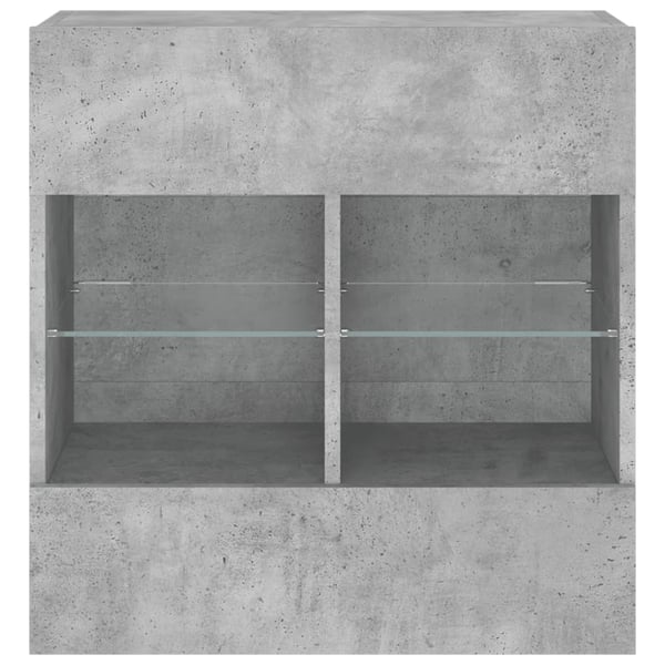 vidaXL Vegghengt TV-benk med LED-lys betonggrå 58,5x30x60,5 cm