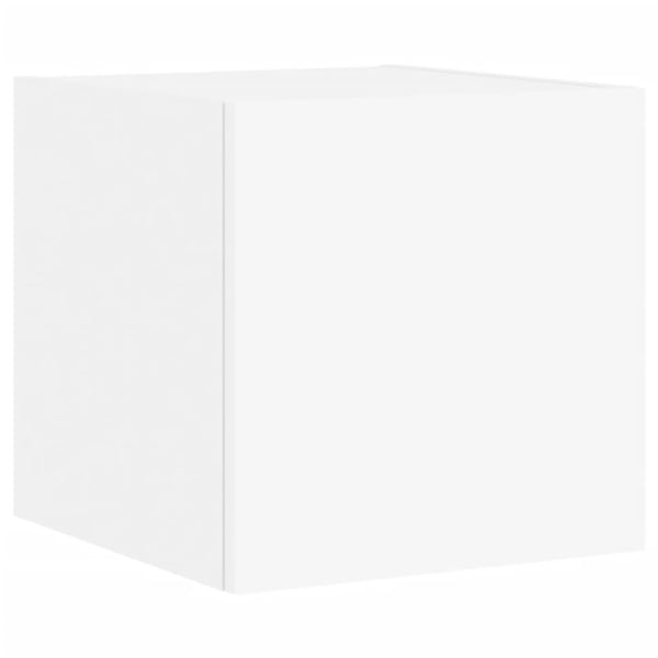 vidaXL Vegghengte TV-benker med LED 2 stk hvit 30,5x35x30 cm