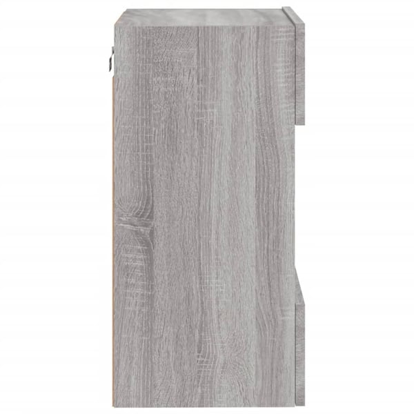 vidaXL Vegghengt TV-benk med LED grå sonoma 40x30x60,5 cm