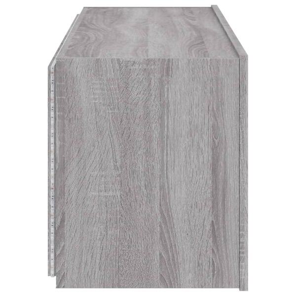vidaXL Vegghengt TV-benk med LED grå sonoma 100x35x41 cm