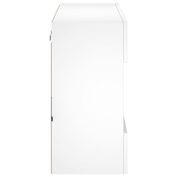 vidaXL Vegghengt TV-benk med LED hvit 78,5x30x60,5 cm