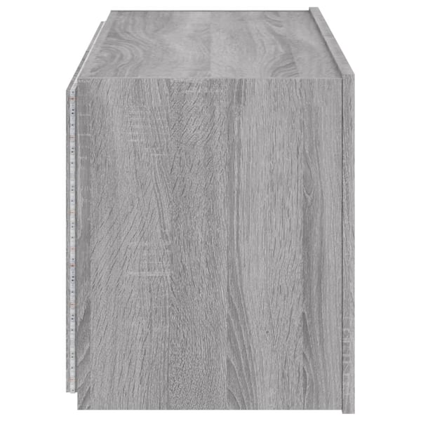 vidaXL TV-seinäkaappi LED-valoilla harmaa Sonoma 80x35x41 cm