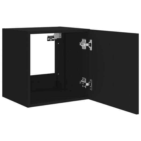 vidaXL TV-seinäkaapit LED-valoilla 2 kpl musta 40,5x35x40 cm