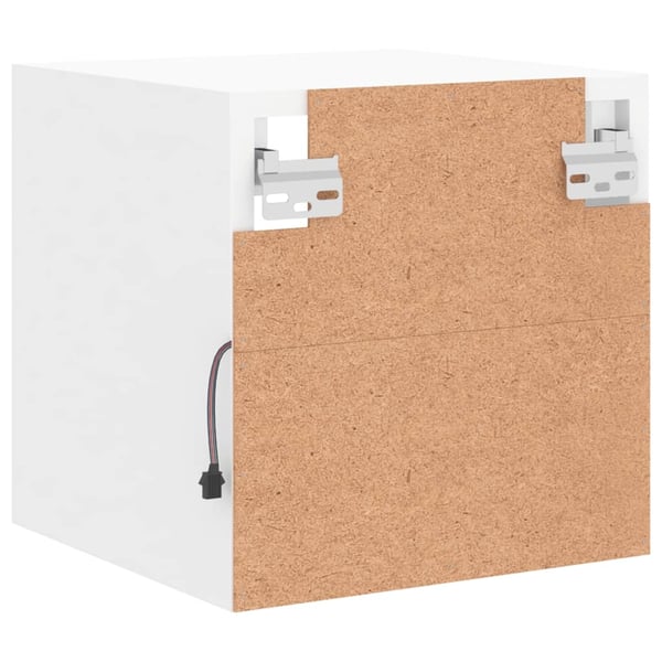 vidaXL Vegghengt TV-benk med LED hvit 30x28,5x30 cm