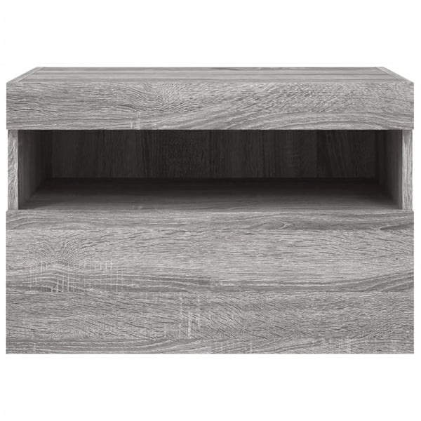 vidaXL Vegghengt TV-benk med LED grå sonoma 60x30x40 cm