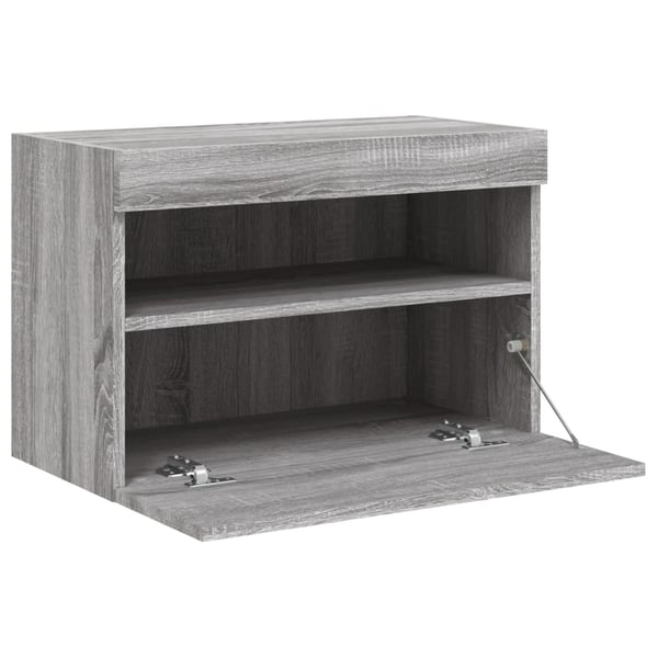 vidaXL Vegghengt TV-benk med LED grå sonoma 60x30x40 cm