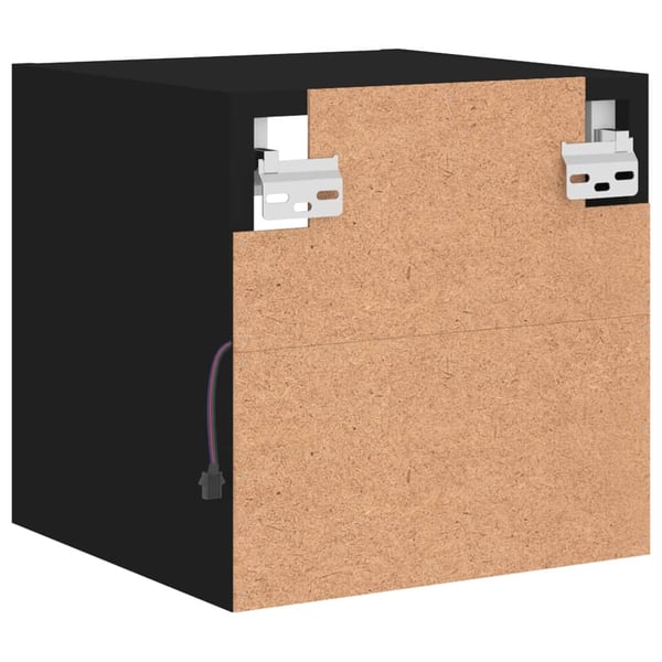 vidaXL Vegghengt TV-benk med LED svart 30x28,5x30 cm