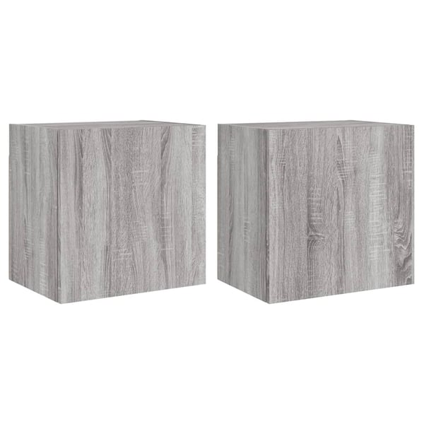 vidaXL TV-seinäkaapit 2 kpl harmaa Sonoma 40,5x30x40 cm tekninen puu