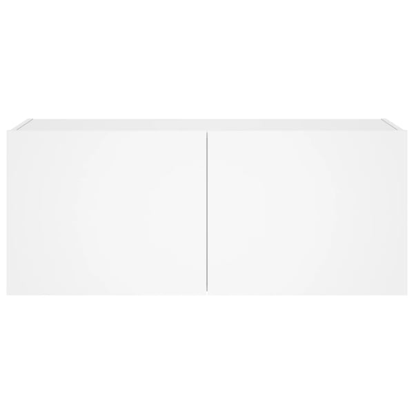 vidaXL TV-seinäkaappi LED-valoilla valkoinen 100x35x41 cm
