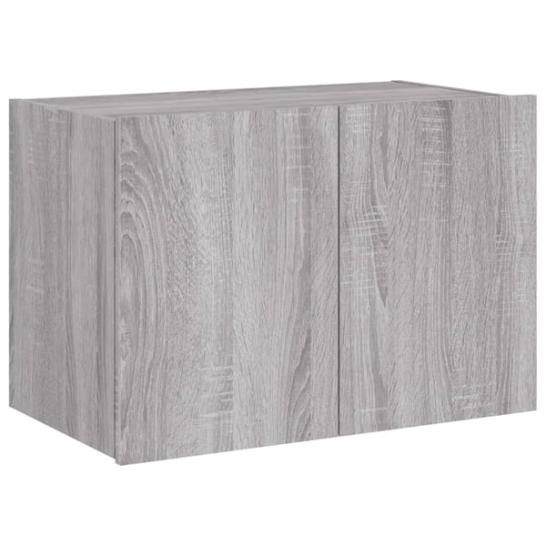 vidaXL Vegghengt TV-benk med LED grå sonoma 60x35x41 cm