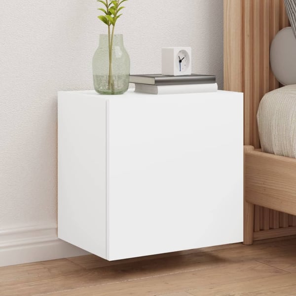 vidaXL Vegghengte TV-benker 2 stk hvit 40,5x30x40 cm konstruert tre