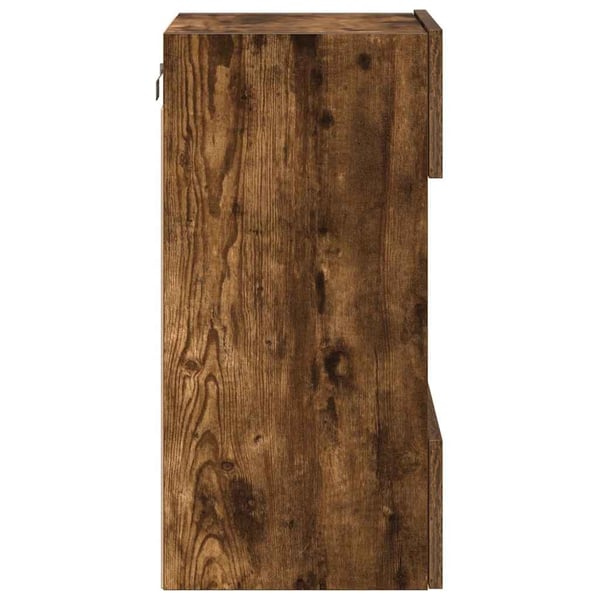 vidaXL Vegghengte skap med LED-lys for TV 2 stk røkt eik 40x30x60,5 cm