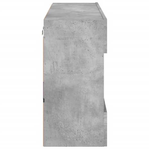 vidaXL Vegghengt TV-benk med LED-lys betonggrå 98,5x30x60,5 cm