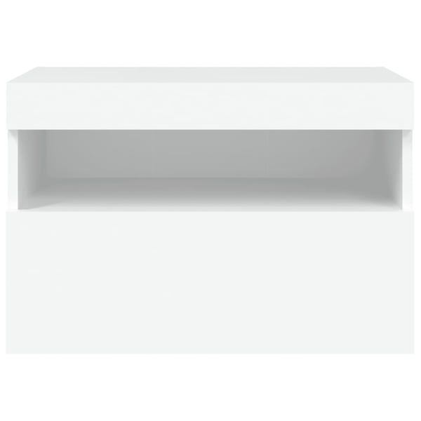 vidaXL Vegghengt TV-benk med LED hvit 60x30x40 cm