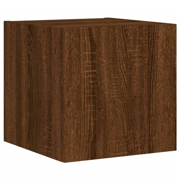 vidaXL TV-benker med LED-lys 2 stk brun eik 30,5x35x30 cm