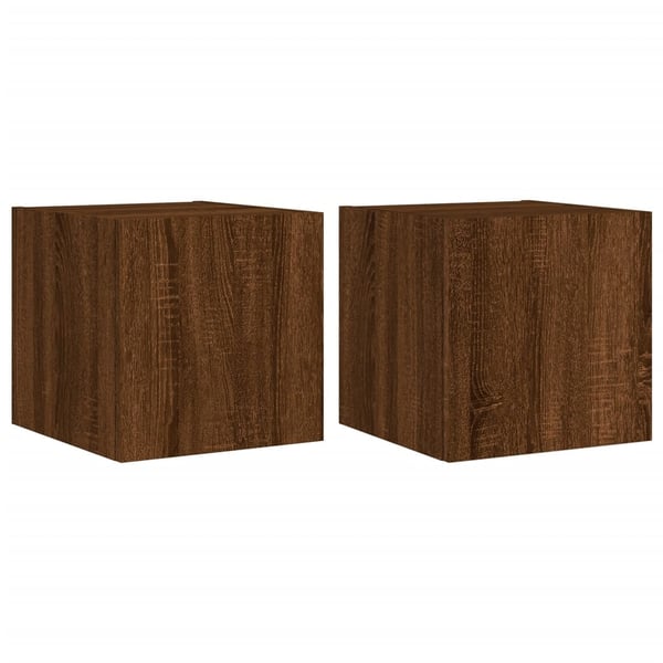 vidaXL TV-benker med LED-lys 2 stk brun eik 30,5x35x30 cm