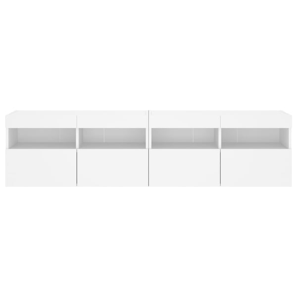 vidaXL Vegghengte TV-benker med LED 2 stk hvit 80x30x40 cm