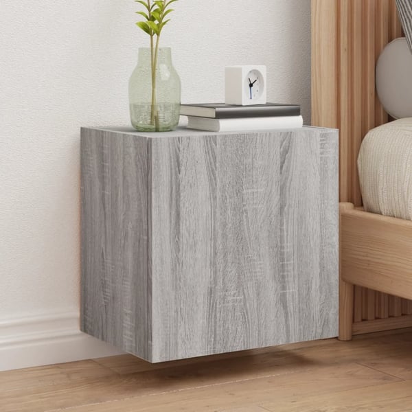 vidaXL Veggmontert TV-benk grå sonoma eik 40,5x30x40 cm konstruert tre