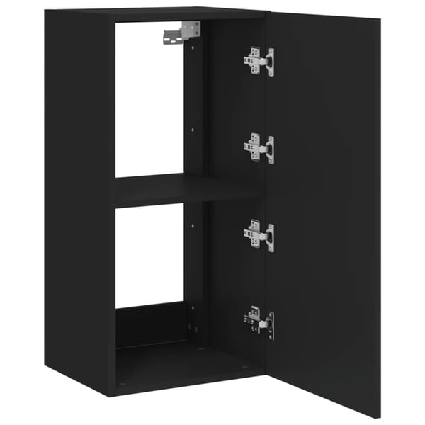 vidaXL TV-seinäkaappi LED-valoilla musta 40,5x35x80 cm