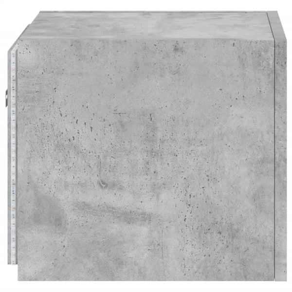vidaXL TV-seinäkaappi LED-valoilla betoninharmaa 30,5x35x30 cm