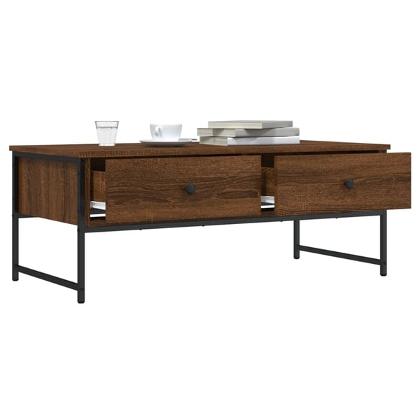 vidaXL sofabord 101x49x39,5 cm konstrueret træ brun egetræsfarve