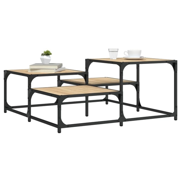 vidaXL Salongbord sonoma eik 87,5x87,5x40 cm konstruert tre