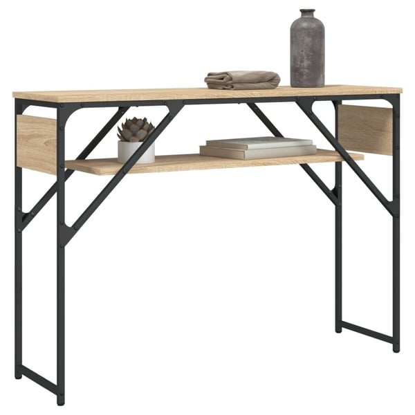 vidaXL Konsollbord med hylle sonoma eik 105x30x75 cm konstruert tre