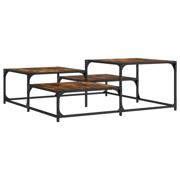 vidaXL Salongbord røkt eik 107x107x40 cm konstruert tre
