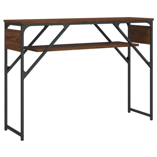 vidaXL Konsollbord med hylle brun eik 105x30x75 cm konstruert tre