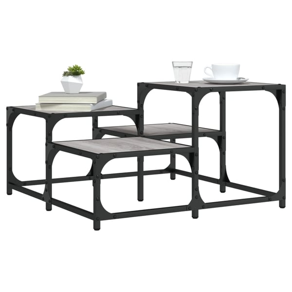 vidaXL Sohvapöytä harmaa Sonoma 68x68x40 cm tekninen puu