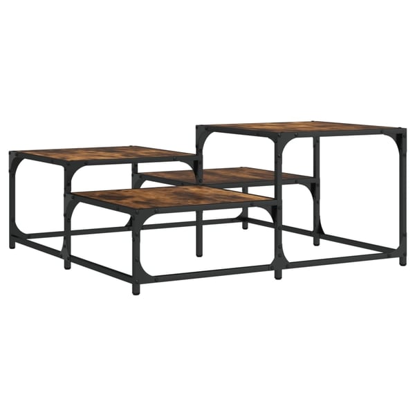 vidaXL Salongbord røkt eik 87,5x87,5x40 cm konstruert tre