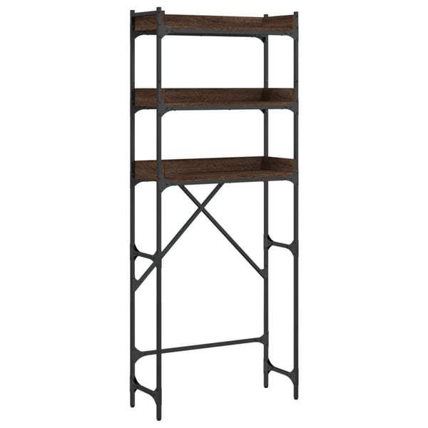 vidaXL vaskemaskinereol 67x25x163 cm konstrueret træ brunt egetræ