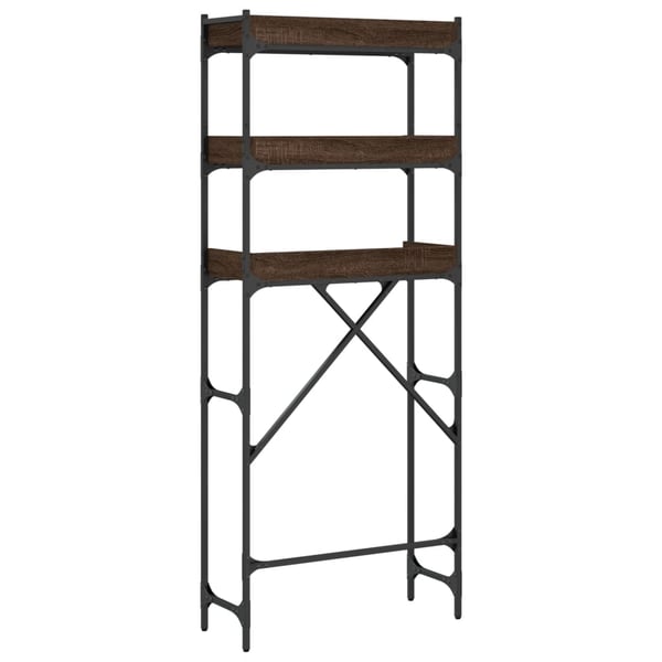 vidaXL vaskemaskinereol 67x25x163 cm konstrueret træ brunt egetræ