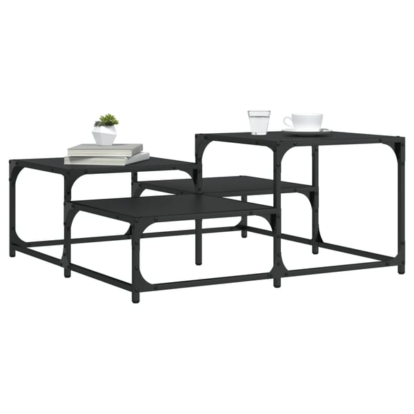 vidaXL sofabord 87,5x87,5x40 cm konstrueret træ sort