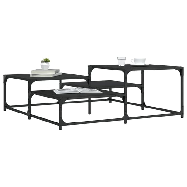 vidaXL sofabord 107x107x40 cm konstrueret træ sort