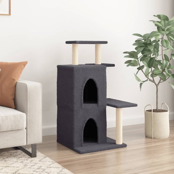 vidaXL Kattetre med klorestolper i sisal mørkegrå 97 cm
