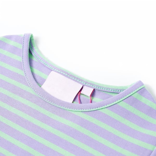 vidaXL T-skjorte for barn stripedesign knallmynte 116