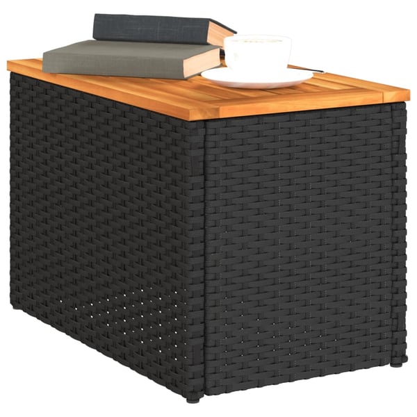 vidaXL Hagebord 2 stk svart 55x34x37 cm polyrotting heltre