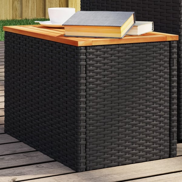 vidaXL Hagebord 2 stk svart 55x34x37 cm polyrotting heltre