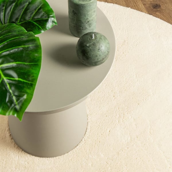 vidaXL Teppe HUARTE kort luv mykt og vaskbart kremhvit Ø 80 cm