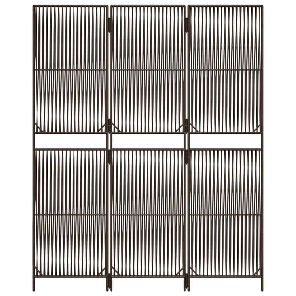 vidaXL rumdeler 3 paneler polyrattan brun