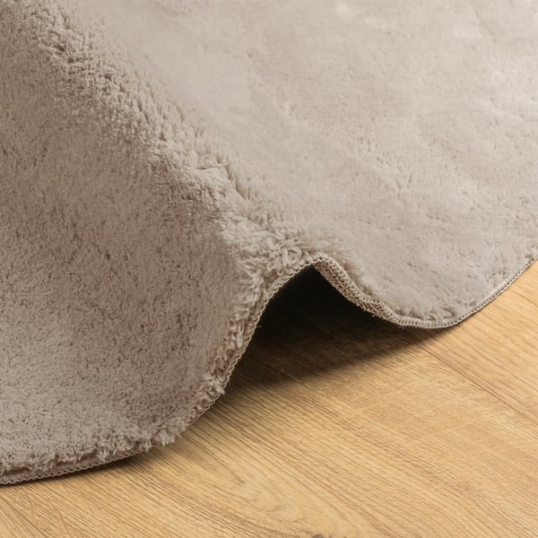 vidaXL Teppe HUARTE kort luv mykt og vaskbart sand Ø 80 cm