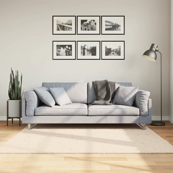 vidaXL Teppe HUARTE kort luv mykt og vaskbart beige 160x160 cm