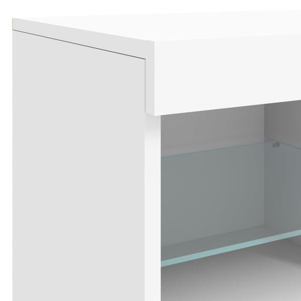 vidaXL Skjenk med LED-lys hvit 81x37x67 cm